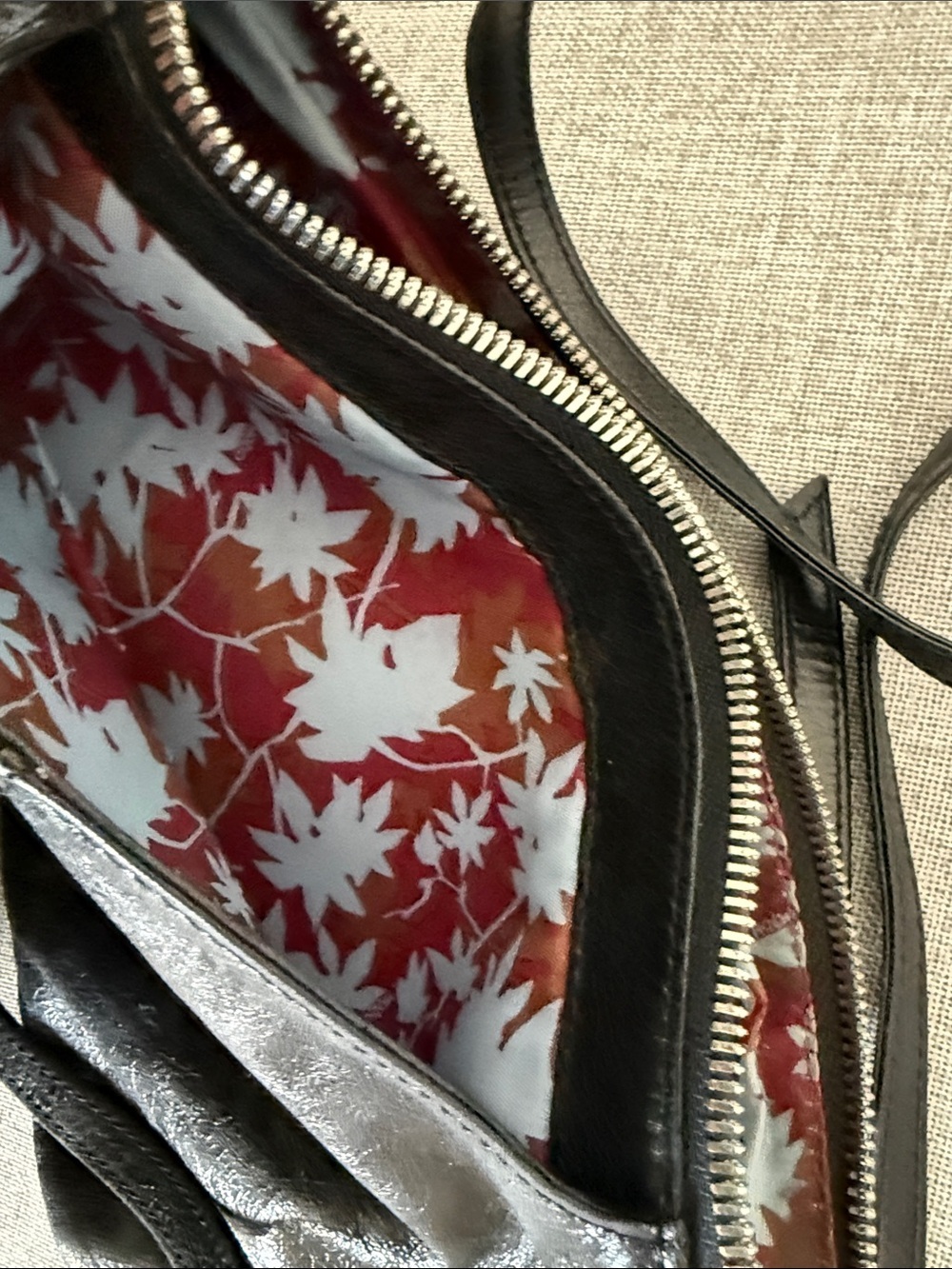 HOBO International MARA Black glazed Leather Crossbody with Dual Front Zips - Picture 6 of 9